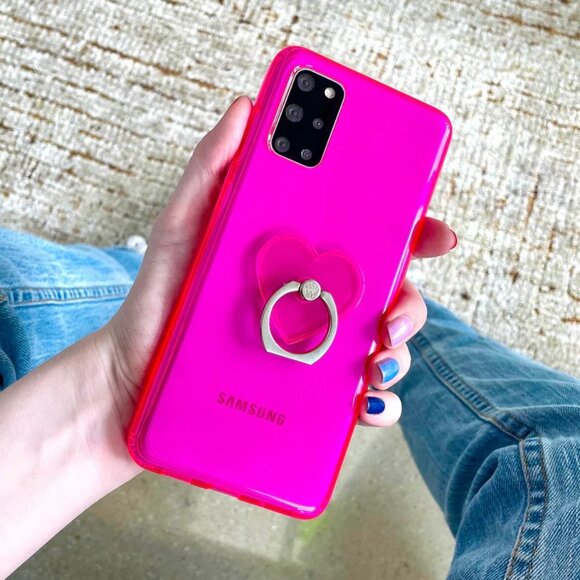 Neon Pink Clear Samsung Galaxy S21 Ultra Case - Picture 4 of 8